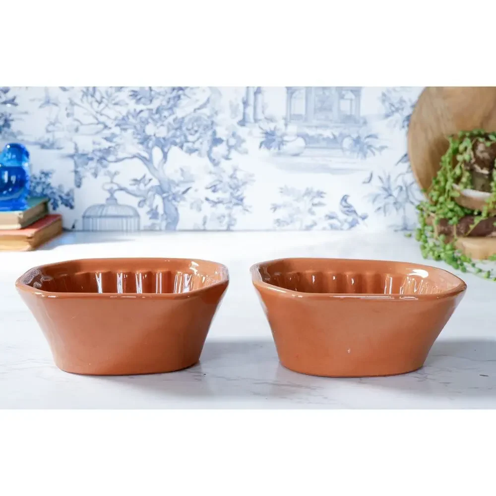 VTG Stangl Pottery Lemon Fruit Jello Pudding Molds Set 2 Cottage Farmhouse Bowl